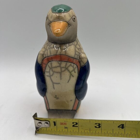 Fenix Raku Pottery Handcrafted Signed 5.5" Ceramic Penguin Artisan Collectible - Picture 9 of 11